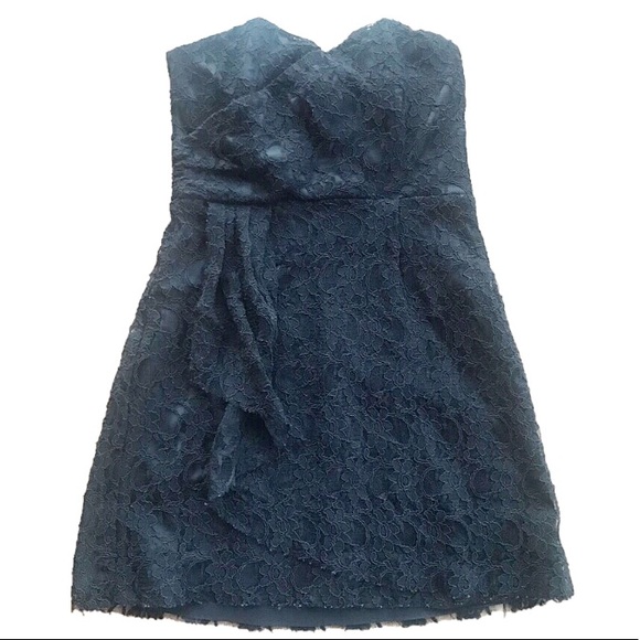 Express Dresses & Skirts - Express black strapless dress, lace overlay, sz 6
